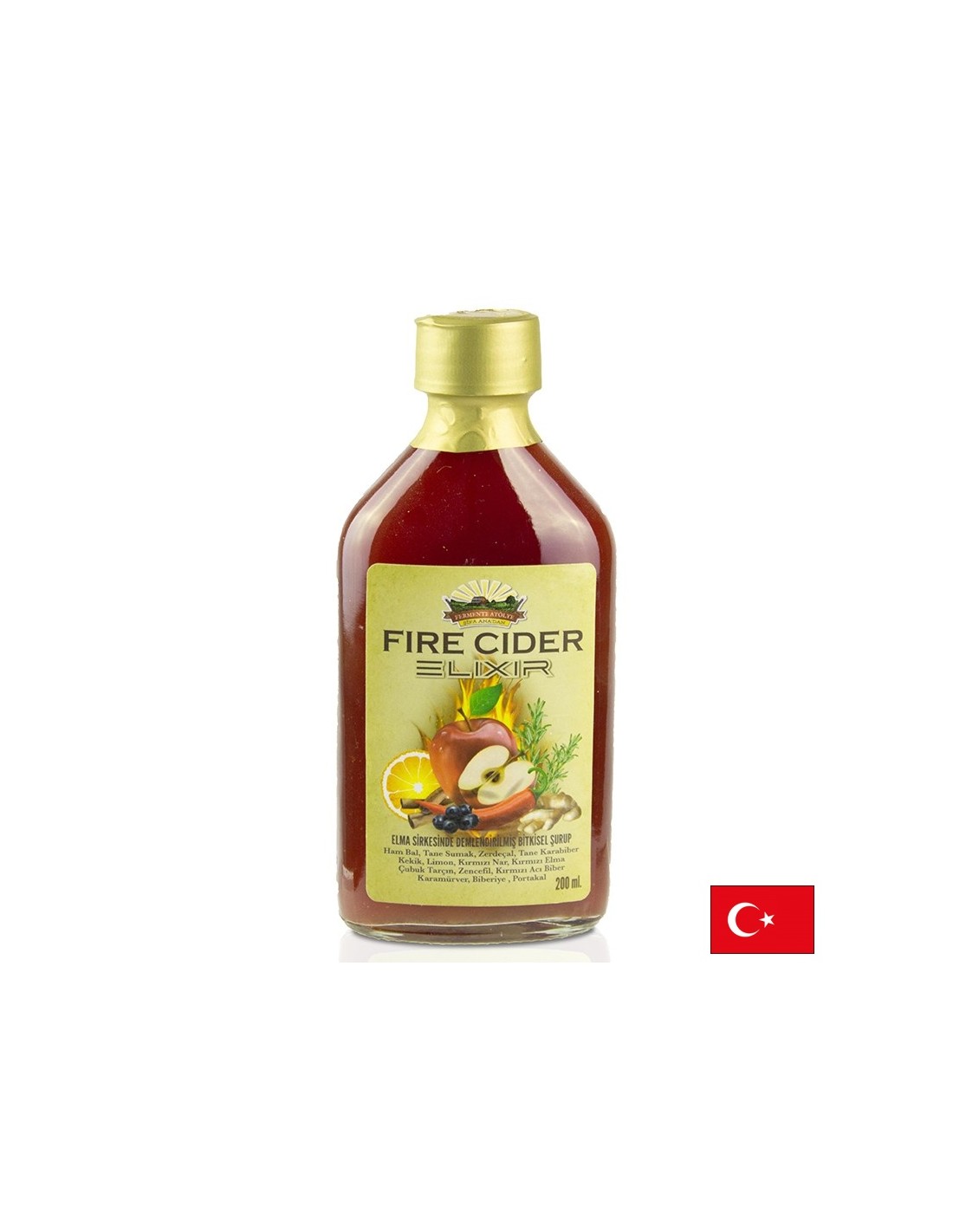 Naravni zeliščni sirup z jabolčnim kisom in medom - močna imunost in dobra prebava, 200 ml, 10 odmerkov