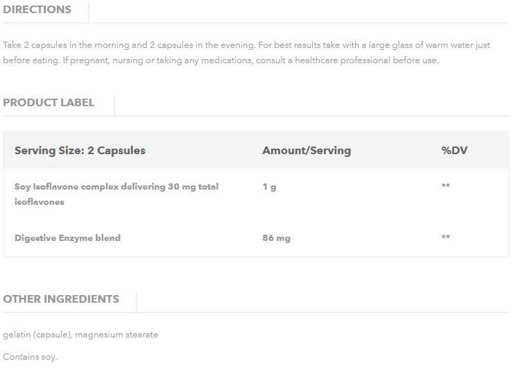 Sojos izoflavonai 500 mg - 100 kapsulių
