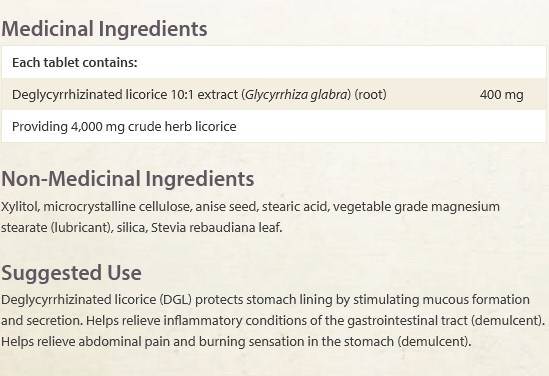 DGL 400 mg - 90 chewable Pëllen