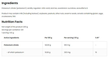 Potassium Citrate Powder 200 грама - Feel You