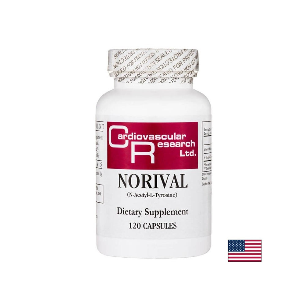 Brain function, motivation, emotional health - Norival - formula with vitamin B6 & N-acetyl-L-Tyrosine, 120 capsules
