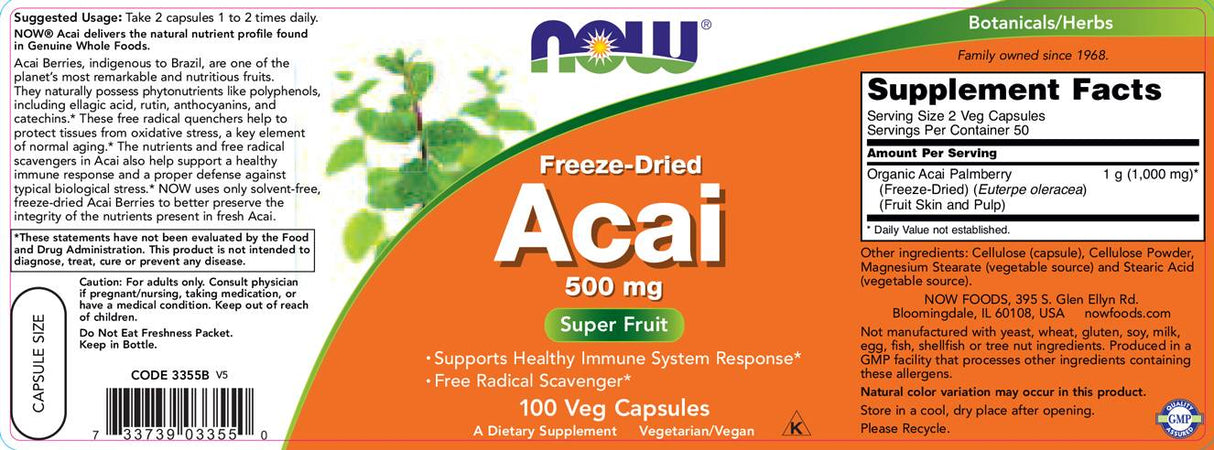 Acai 500 mg - 100 капсули - Feel You