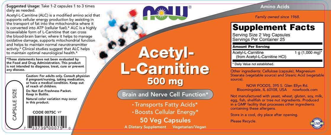 Acetil l -carnitina - 50 cápsulas