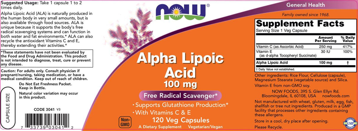 Alpha Lipoic Acid 100 mg - 120 capsules