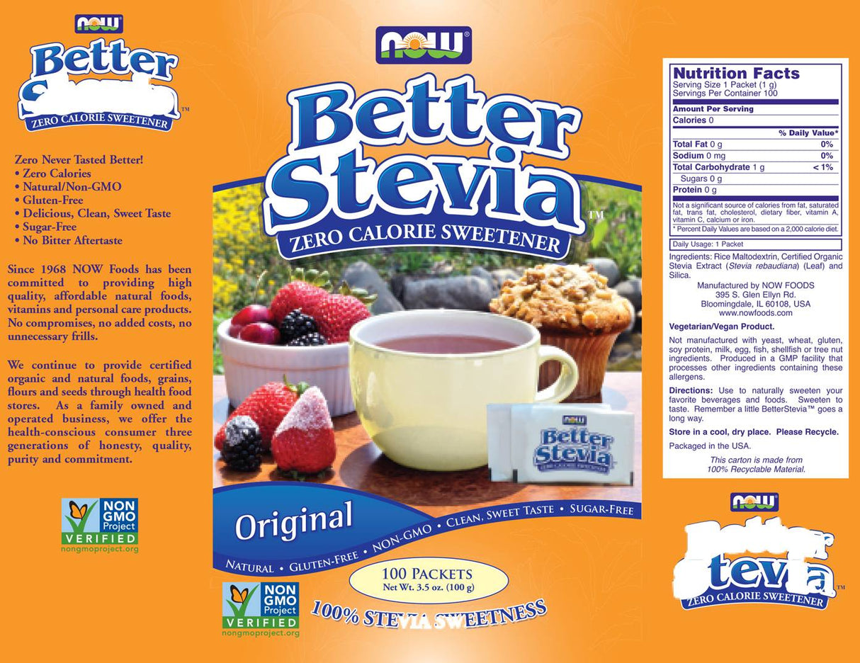 Melhores pacotes originais Stevia® - 100 pacotes