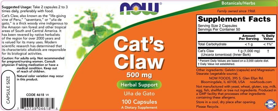 „CAT CLAW 500 mg“ - 100 kapsulių