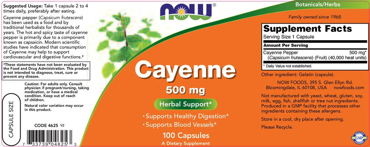 Cayenne 500 mg - 100 kapslit