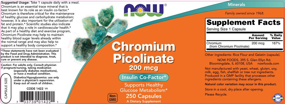 Chromo picolinate 200 mcg - 100 kapsulių