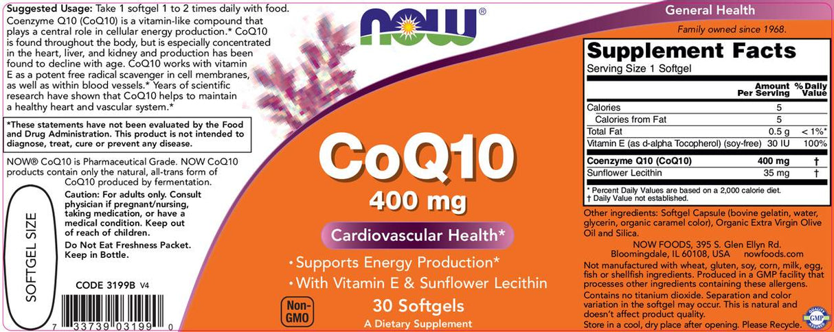 CoQ10 400 mg - 30 gelio kapsulės