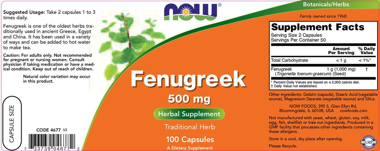 Feno -grego 500 mg - 100 cápsulas