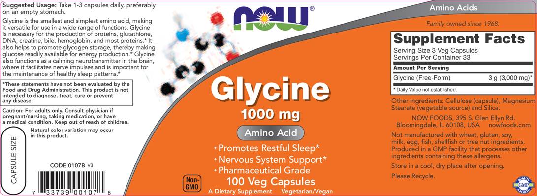 Glycine 1000 mg - 100 capsules