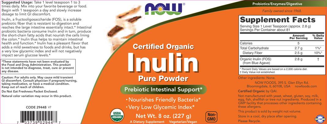 Inulin Powder Pure Fos - 227 grams