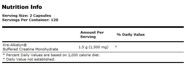 Kre -alkalyn - 240 kapsulės