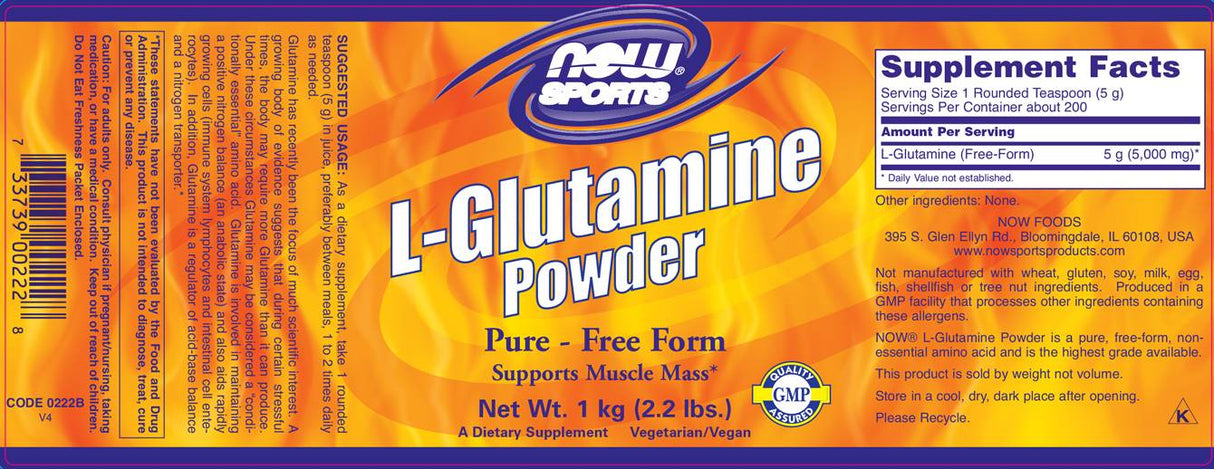 L -Glutamine Powder - 1000 gramas