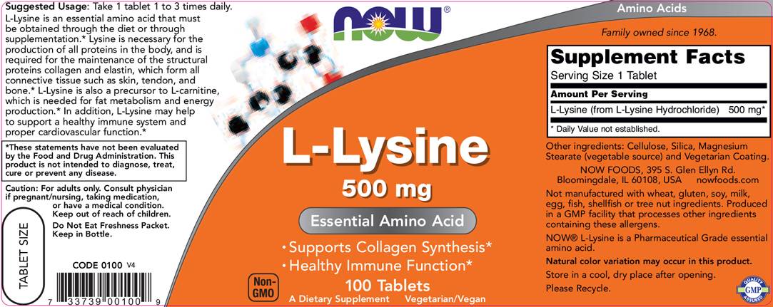 L -Lysine 500 mg - 250 comprimidos