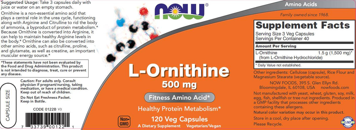 L -aornitine 500 mg - 60 kapslit