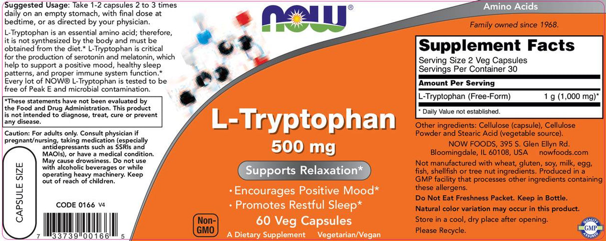 Trüptofaan 500 mg - 60 kapslit