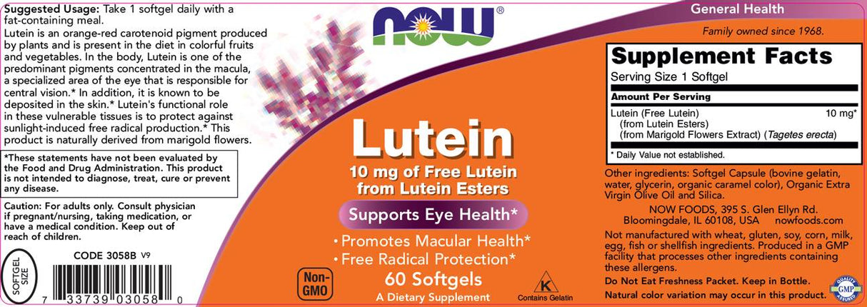 Lutein 10 mg Eseten - 60 Gelkops