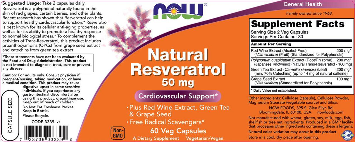 Natural Resveratrol 50 mg - 60 капсули