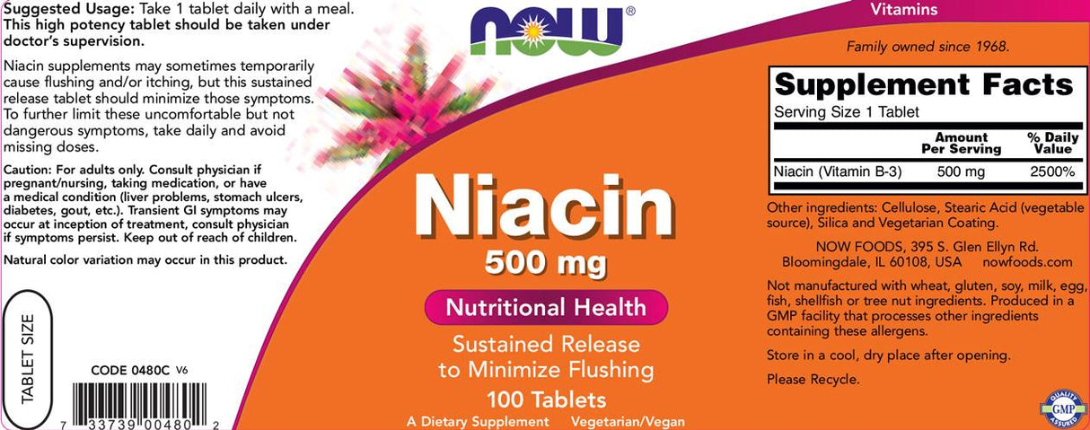 Niacinas 500 mg - 250 tablečių