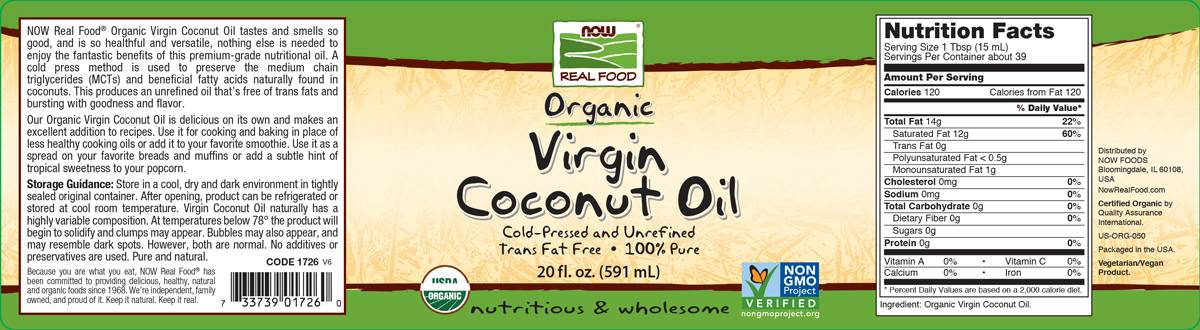 Coconut Oil Organic Virgin - 591 grams