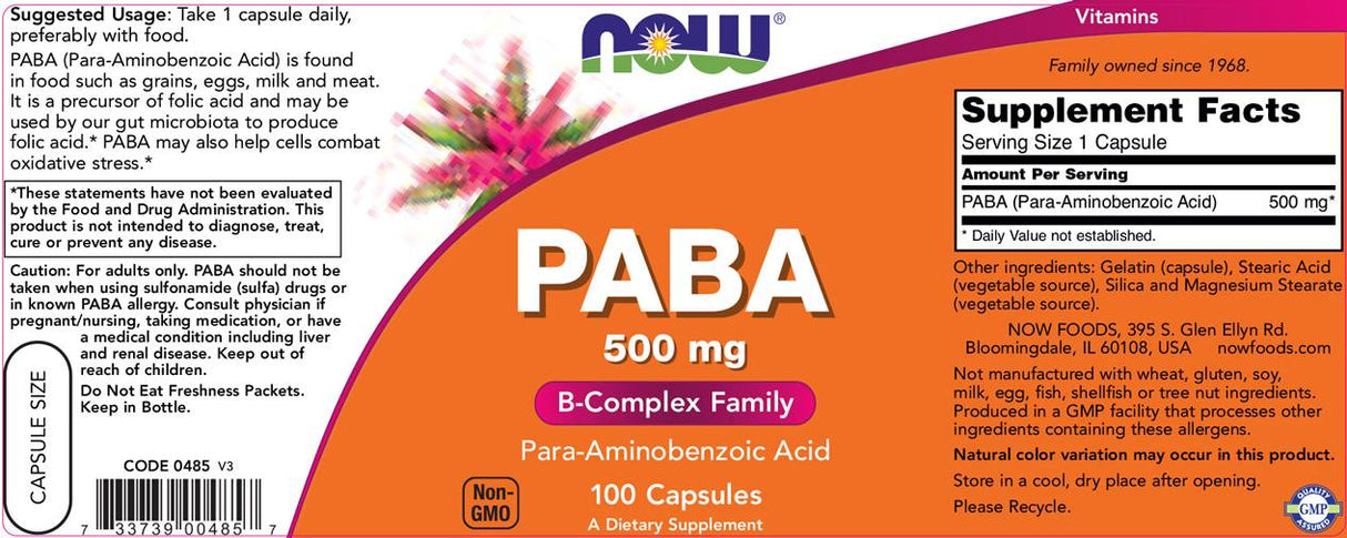 PABA 500 mg - 100 capsules