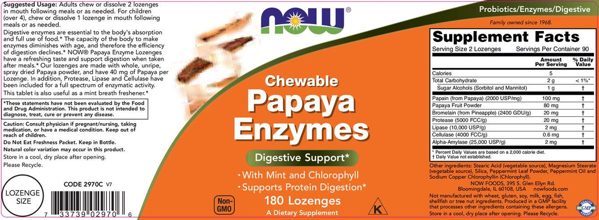 Papaya Enzymes - 360 Дъвчащи таблетки