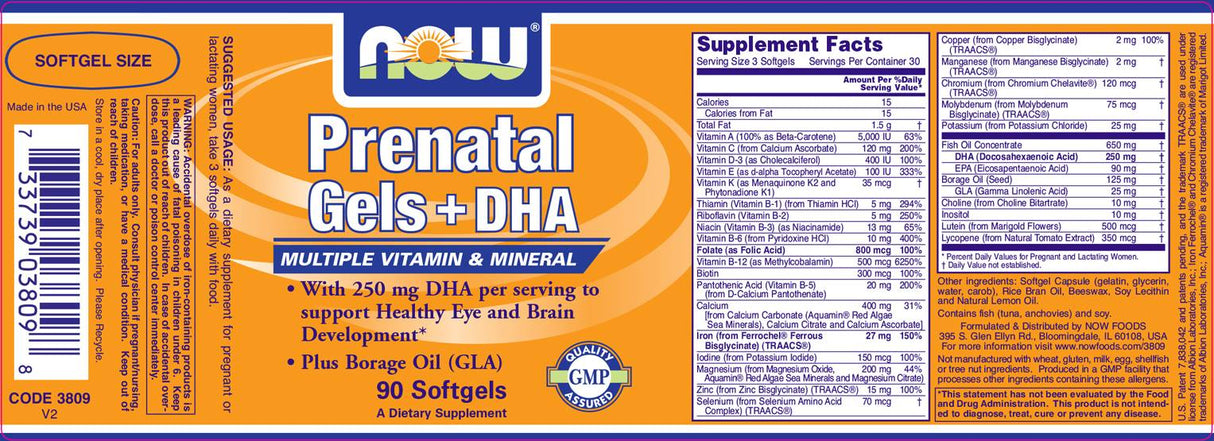 Prenatal + DHA - 90 gel capsules