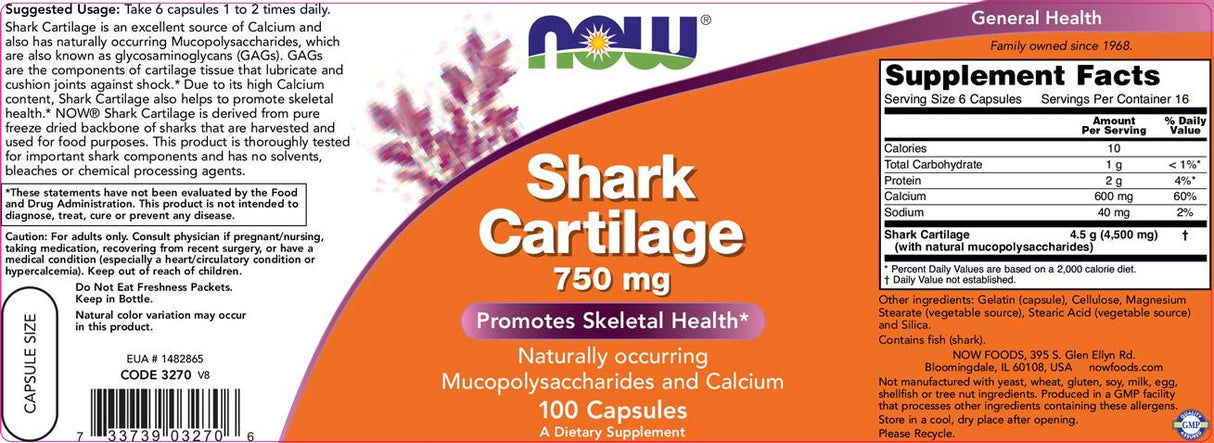 Shark Cartilage 750 mg - 100 capsules