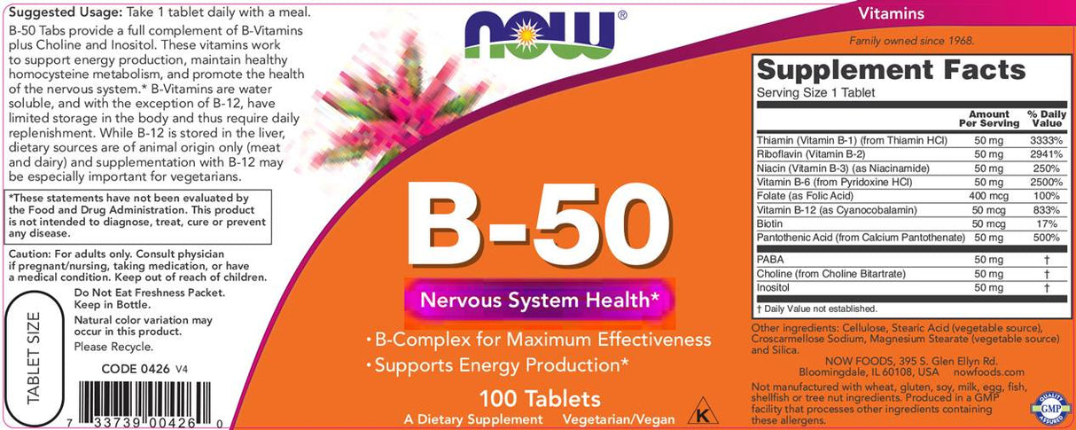 Vitamin B-50 [100 Tablets, 100 Doses]