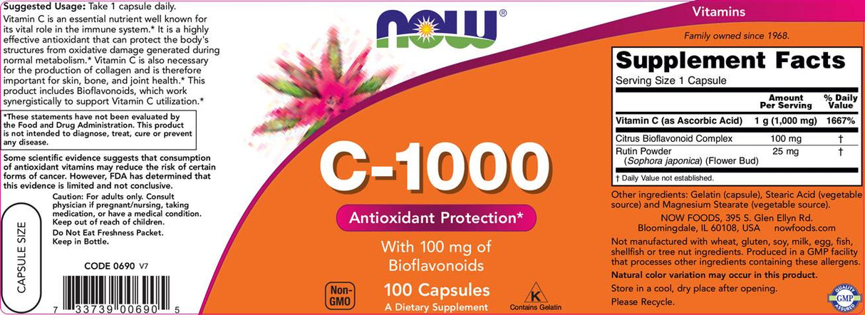 Vitamin C -1000 / with Bioflavonoids - 100 capsules