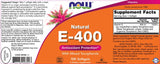 Vitamin E -400 IU MT - 100 Gel Capsules