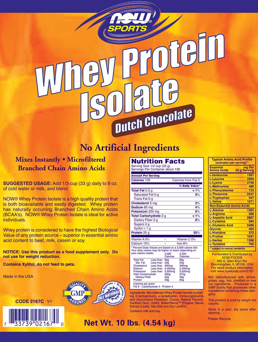 Whey Protein Isolate - 4536 grams