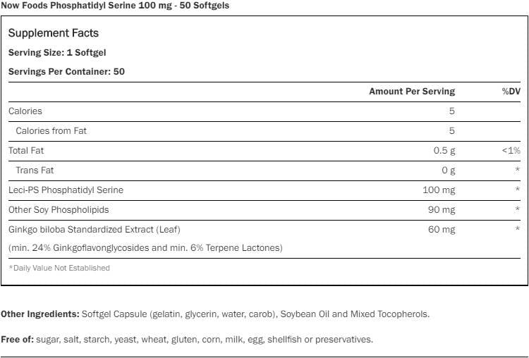 Fosfatididüülseriin 100 mg + ginkgo [50 geeli kapslit, 50 annust]