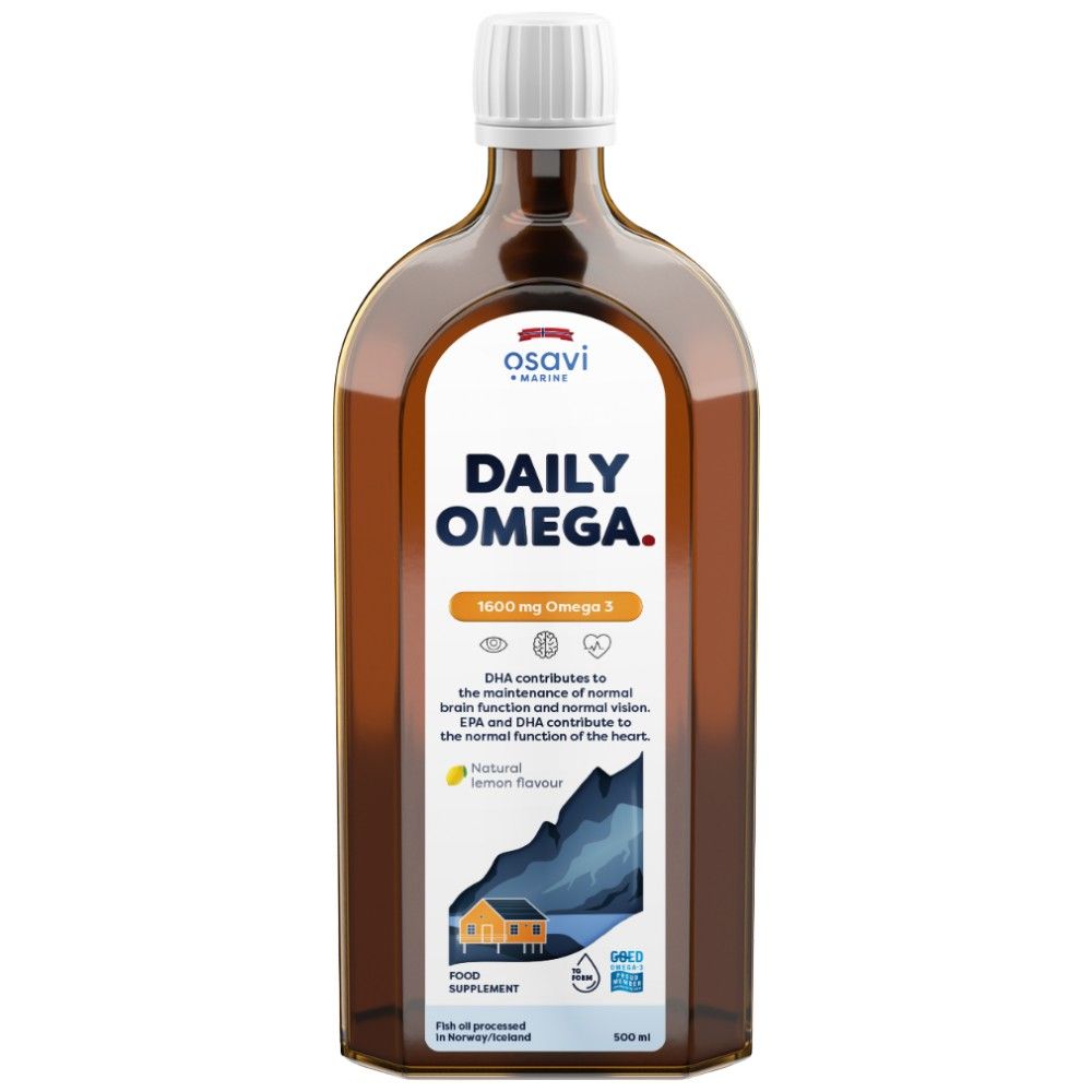 Dagelijkse Omega -vloeistof | Natuurlijke citroensmaak - 500 ml