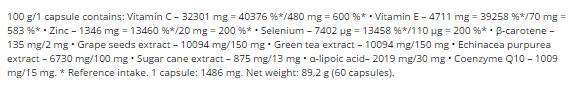 Antioxidant kompriméiert Kaps 60 Kapselen