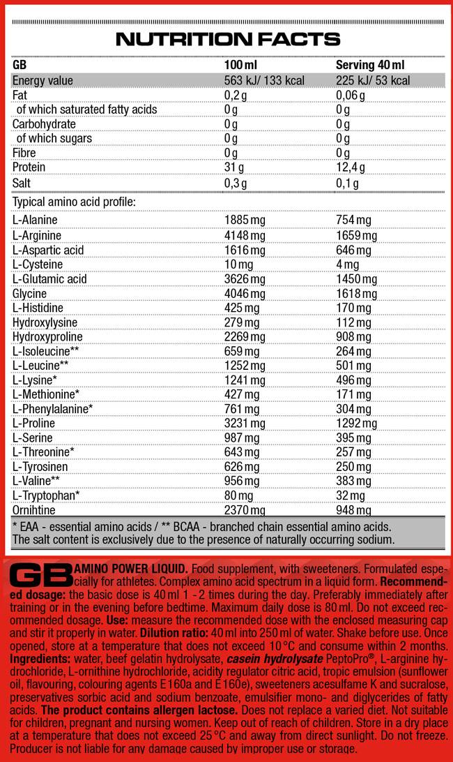 Líquido de potência amino - 1000 ml