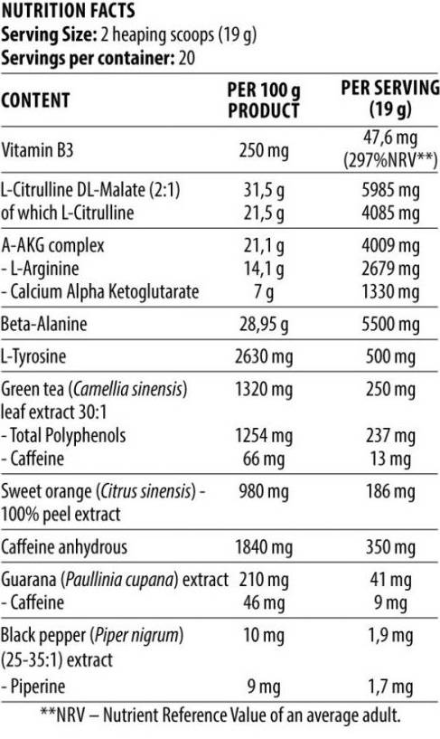 Blutt & Darm / De Geescht & Kierper Pre -Workout - 380 Gramm