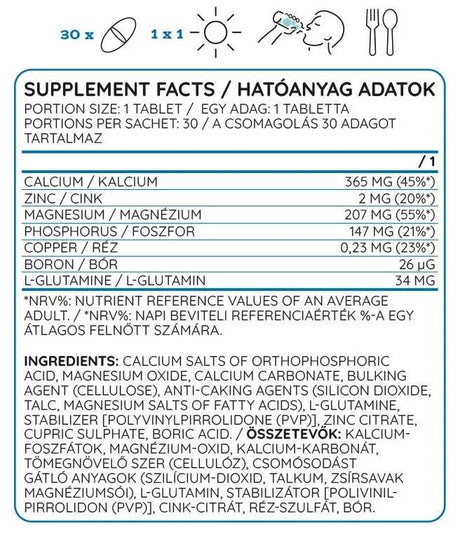 CA/Zn/mg | Τύπος ψευδαργύρου ασβεστίου - 30 δισκία