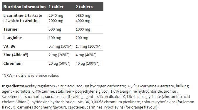 Endurance L -Carnitine 4000 Power Effervescent - 15 soluble tablets