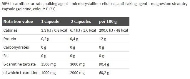 L -Carnitine Xtreme Mega Caps 1500 - 120 cápsulas