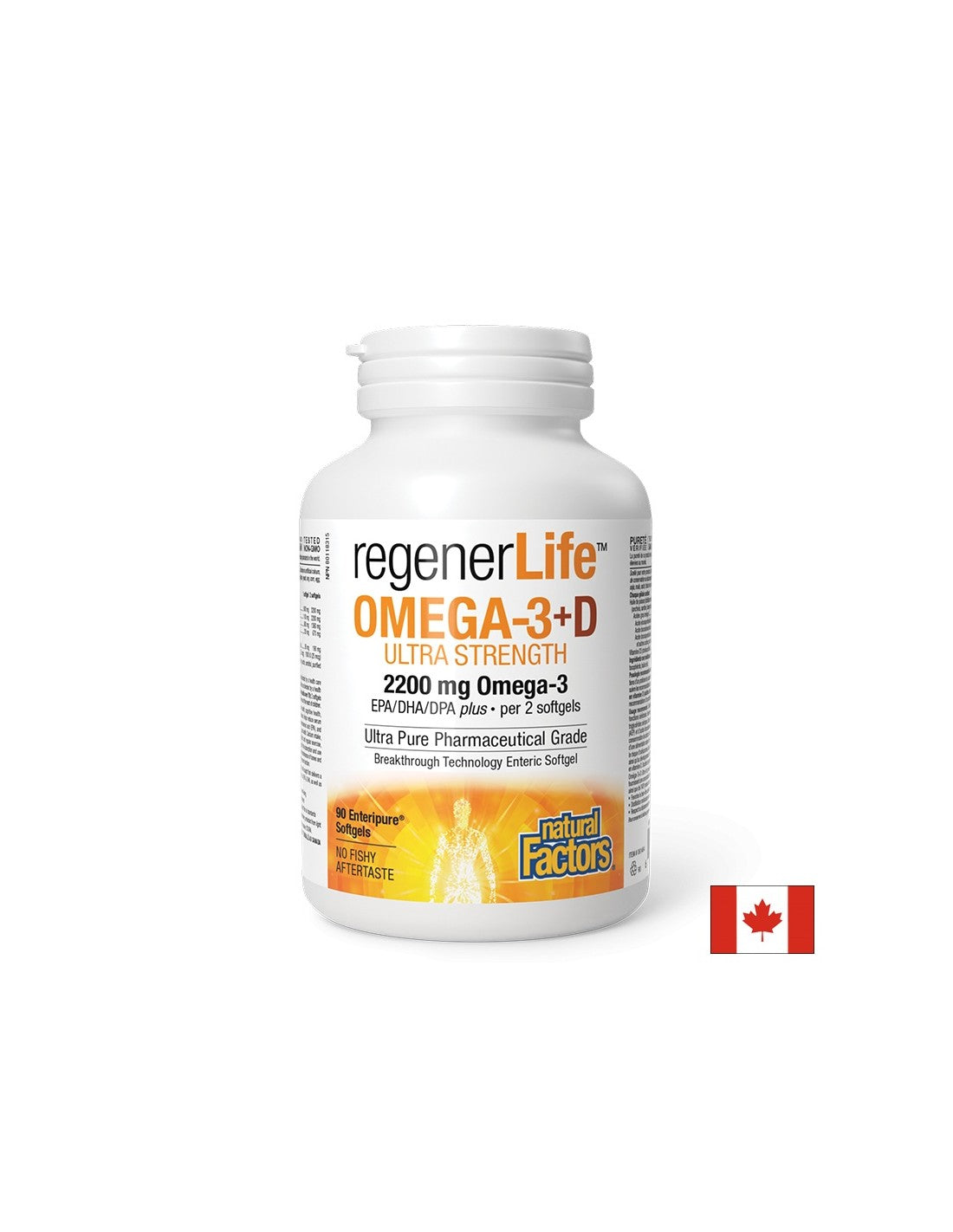 RegenerLife ™ Omega -3+D Ultra Pevnost - 90 Dragees