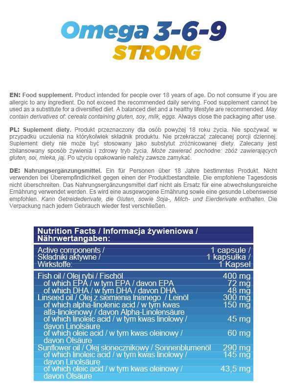 Omega 3-6-9 Strong - 90 Гел капсули - Feel You