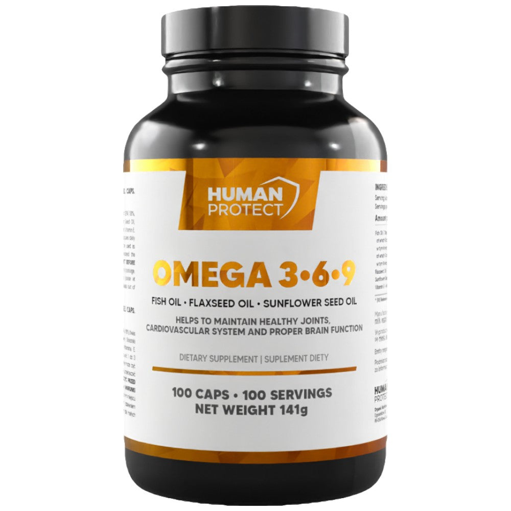 Omega 3-6-9 | Su žuvų taukais, linų ir saulėgrąžų aliejumi - 100 kapsulių