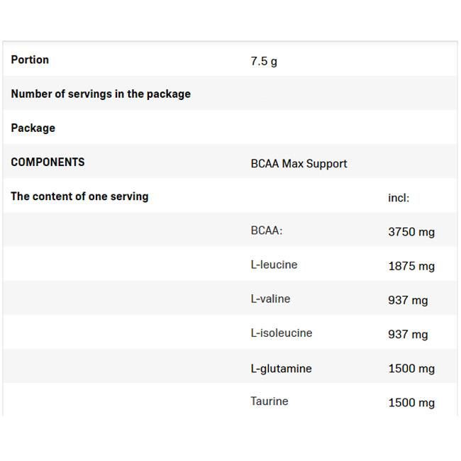 BCAA Max Support - 500 Gramm