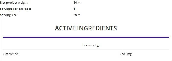 L-Carnitine Shot 80 мл - Feel You