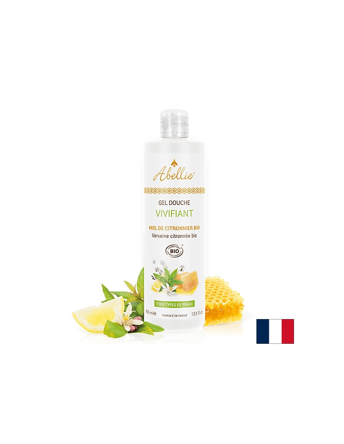 Gel di doccia per il corpo rinfrescante, con limone, miele, verbena al limone, 400 ml