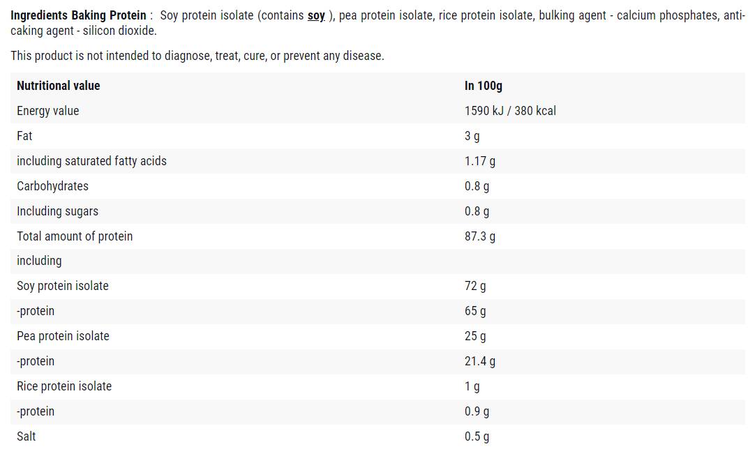 Proteína de cozimento | Mistura de cozimento vegano de alta proteína - 500 gramas