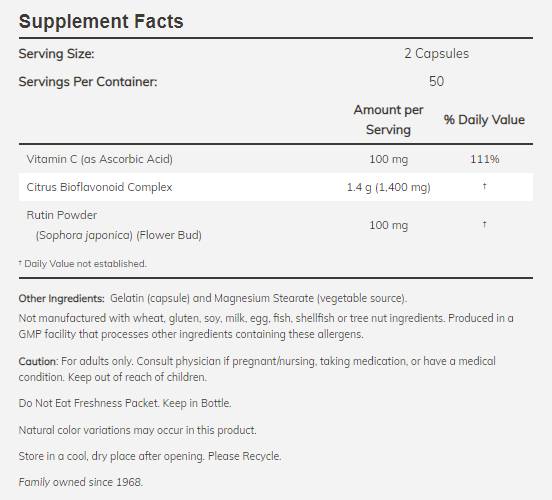 Bioflavonóides cítricos 700 mg - 100 cápsulas