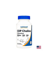 CDP choline et citicoline pour la mémoire et la concentration, 300 mg x 120 capsules pour 4 mois d'admission